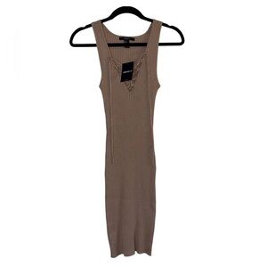 NWT Forever 21 Tan Ribbed Knit Dress